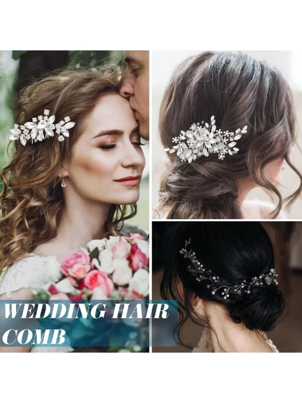 Elegant Wedding Hair Accessories Set - 44 Faux Pearl & Crystal Comb Clips for